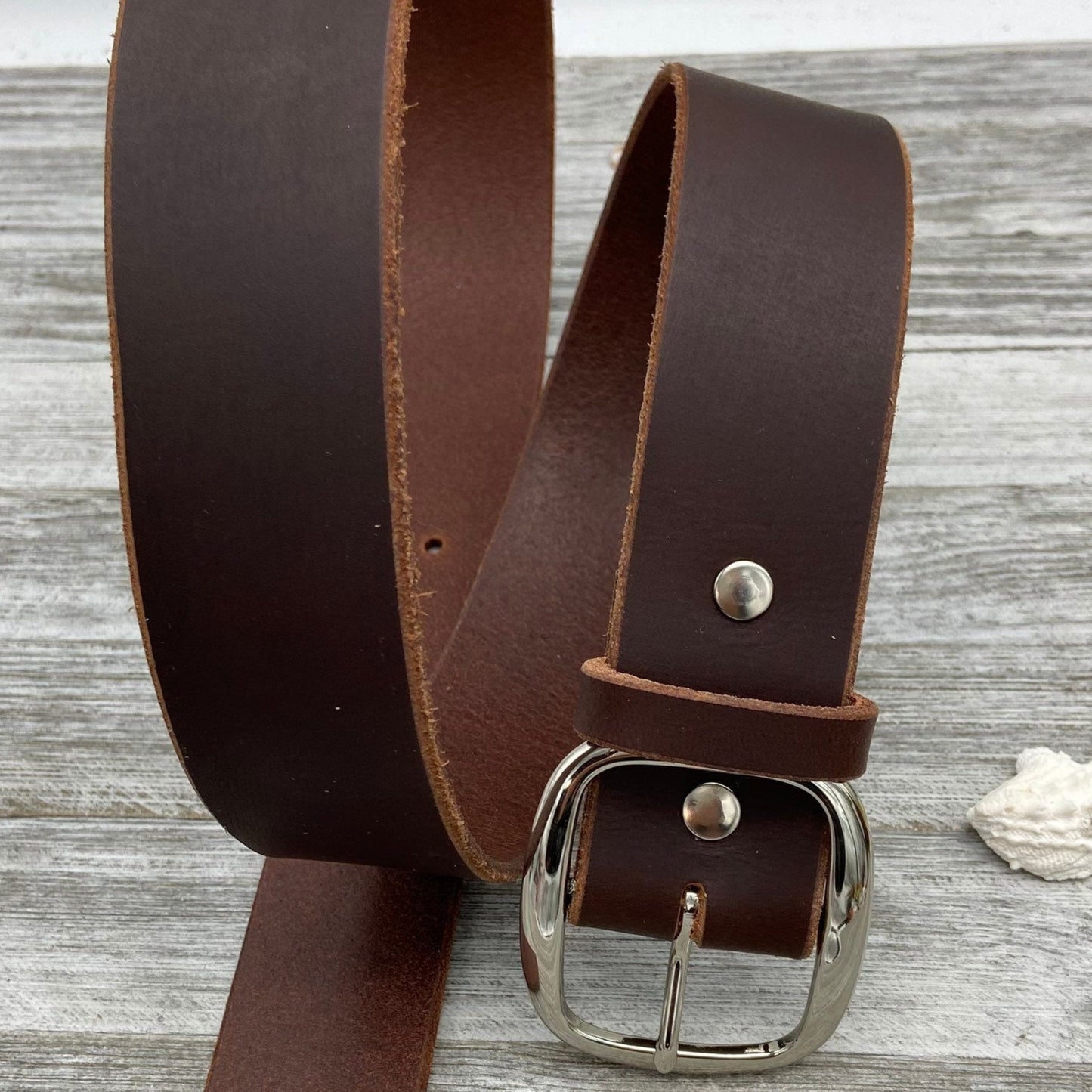 Dk. Brown Leather Belt (1 3/4”)