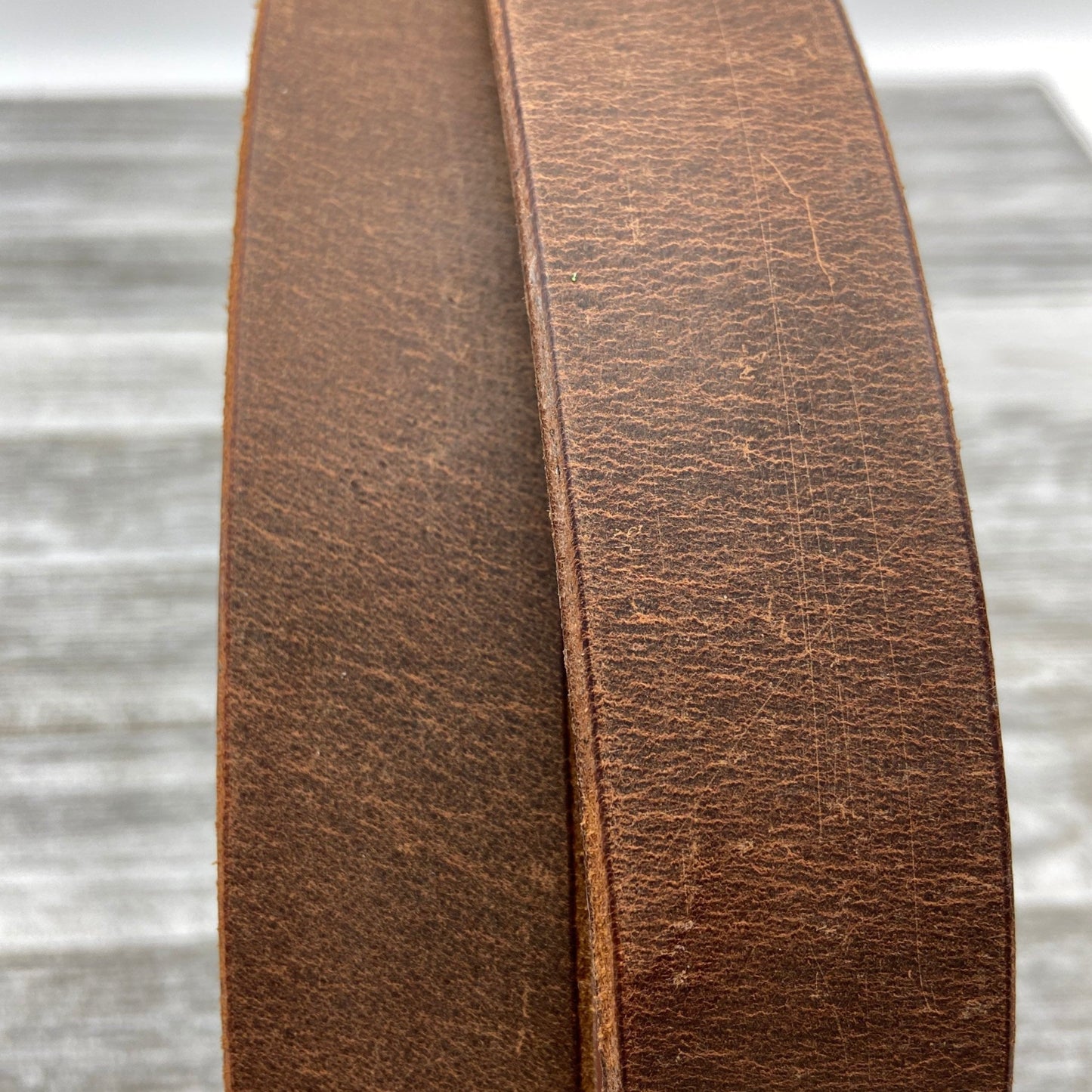 Vintage Distressed Brown Leather Belt (1 1/4")