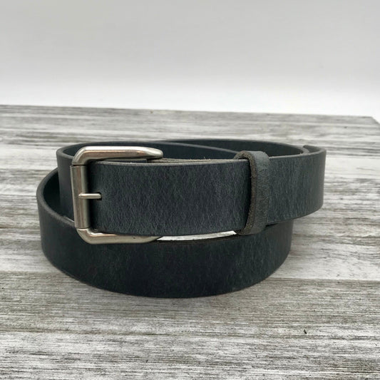 Distressed Black Leather Belt (1 3/8”)