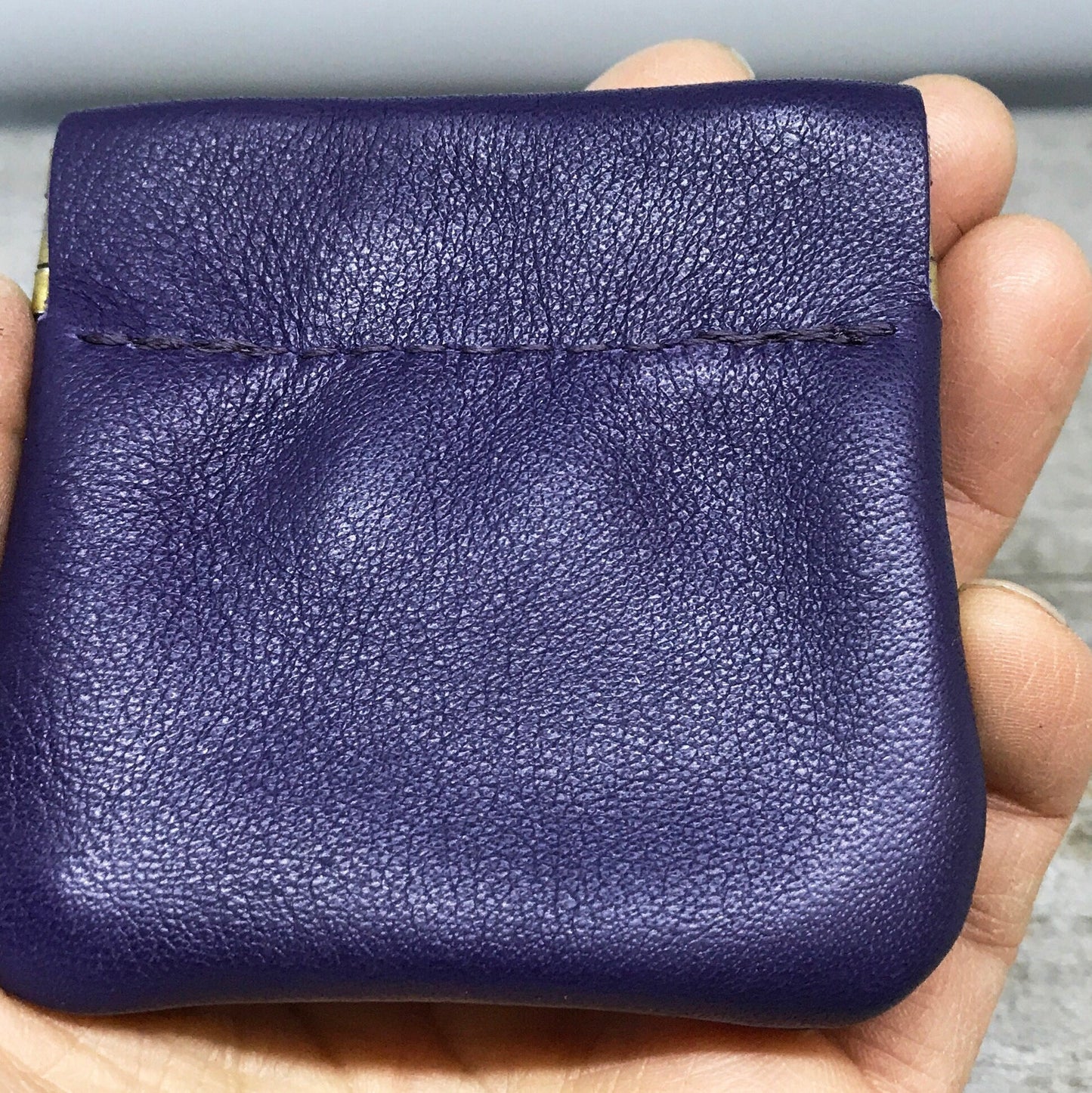 Small Leather Squeeze Coin Case