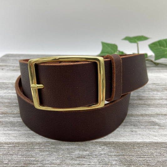Dk.Brown Leather Belt (1 1/2” )