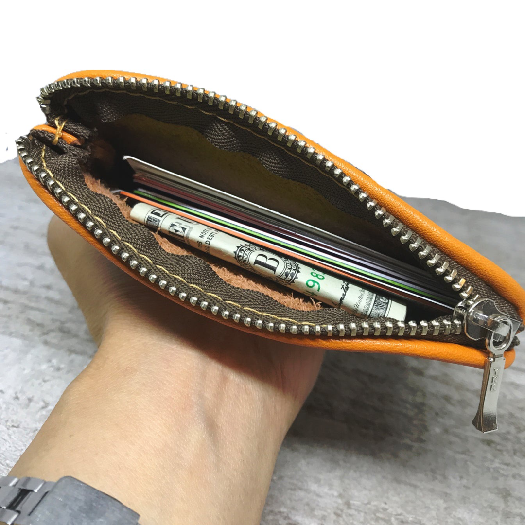 Large Leather Zipper Pouch (6" zipper)