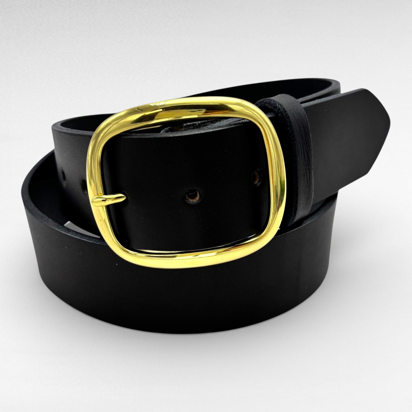 Black Bridle Leather Belt – 1 3/4” Bridle Leather – Handcrafted in USA