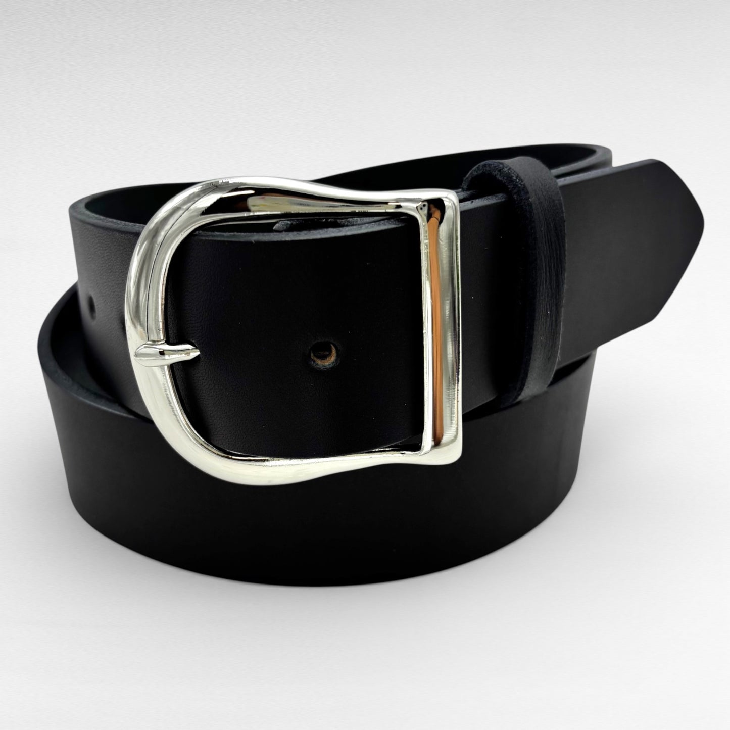 Black Bridle Leather Belt – 1 3/4” Bridle Leather – Handcrafted in USA