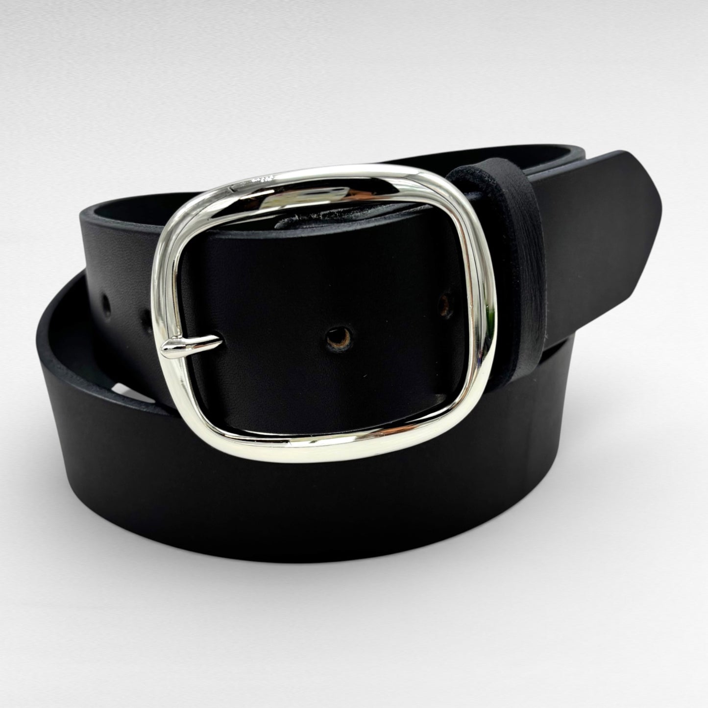 Black Bridle Leather Belt – 1 3/4” Bridle Leather – Handcrafted in USA