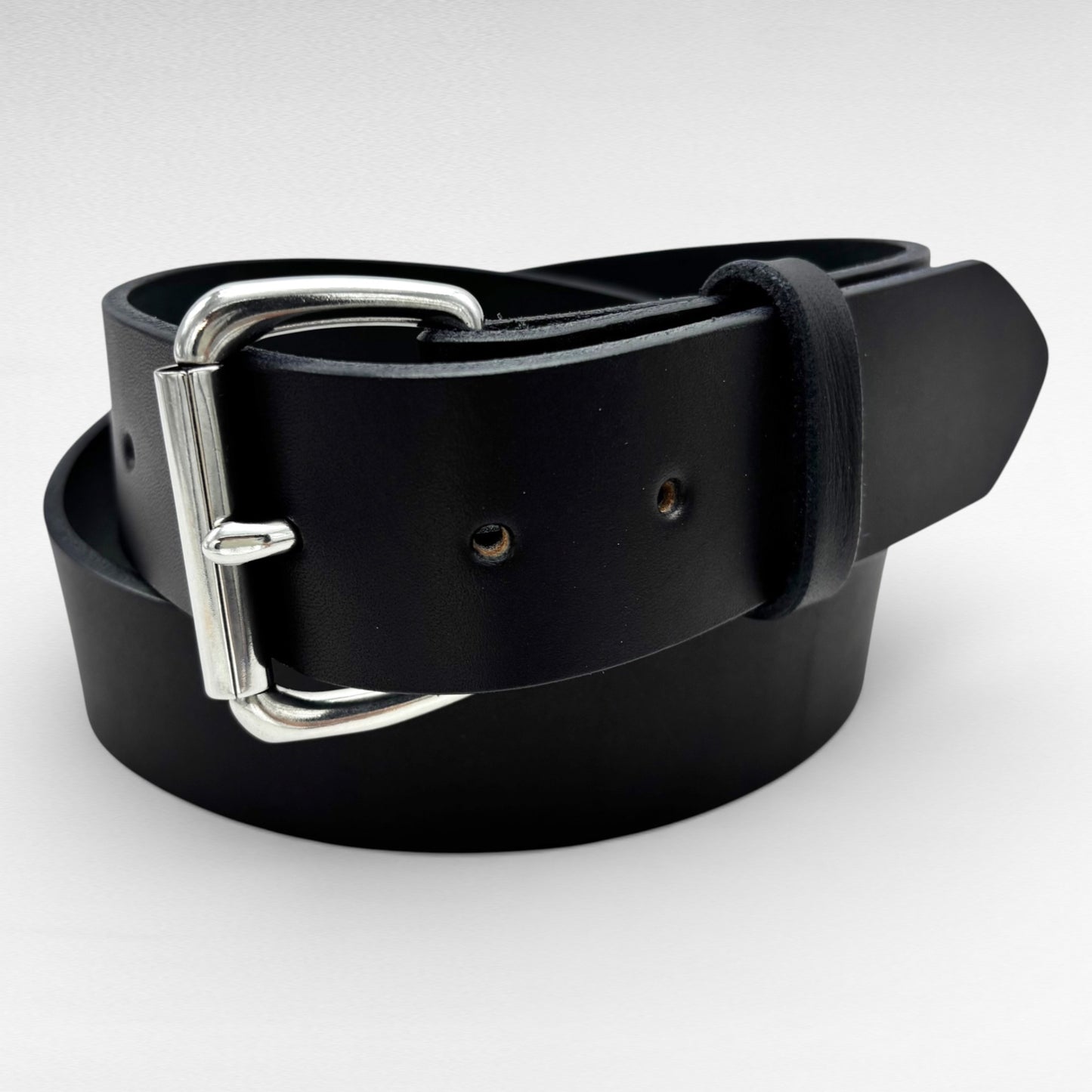 Black Bridle Leather Belt – 1 3/4” Bridle Leather – Handcrafted in USA